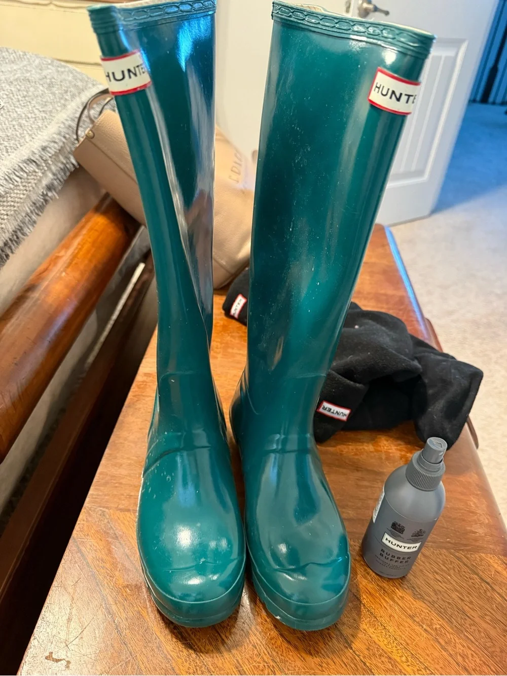 Teal Green Hunter Rain Boots